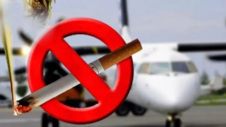 Крупный штраф за курение в самолете в Астане