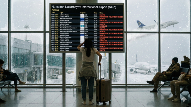 Пассажирка рейса КС 954 из Астаны пожаловалась на перенаправление