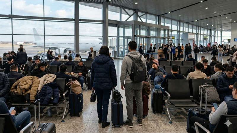 Казахстанцы требуют объяснений от авиакомпании после 10-часового ожидания рейса с детьми